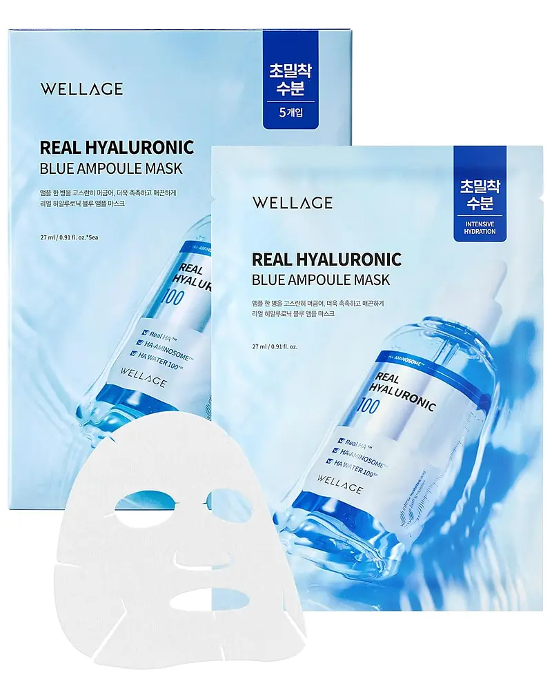 Wellage Real Hyaluronic Blue Ampoule Mask