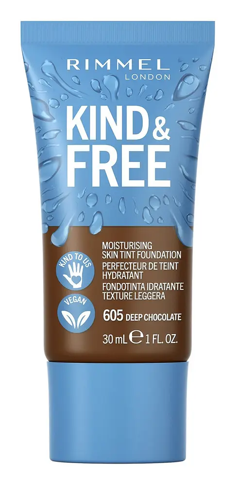 Rimmel London Kind + Free Moisturising Skin Tint 605 Deep Chocolate
