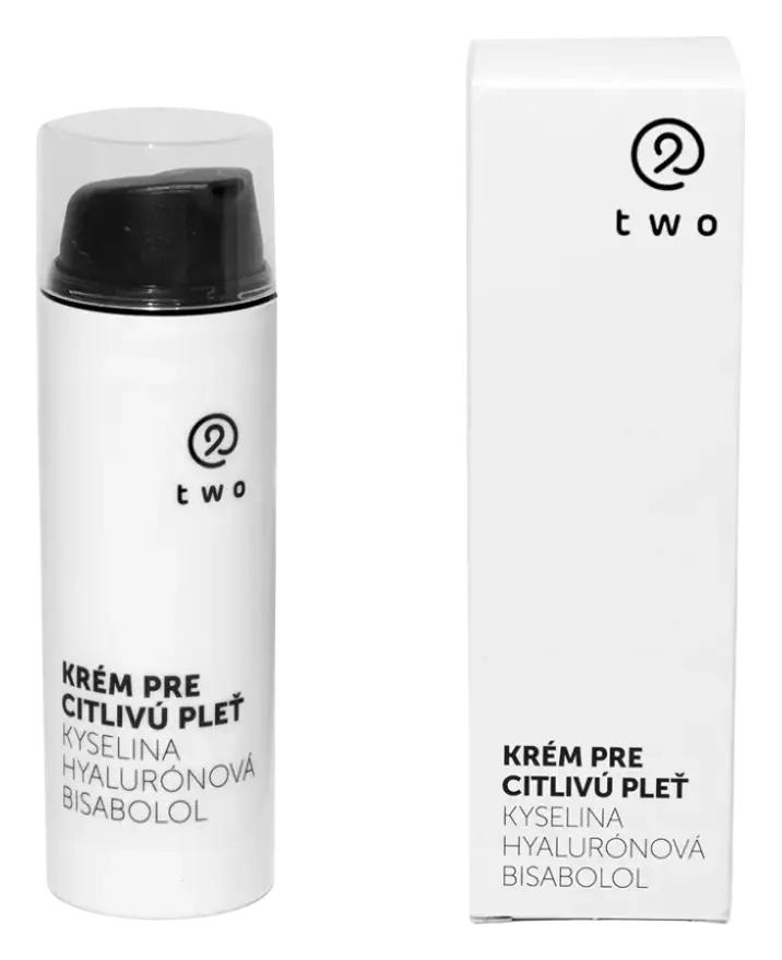 two cosmetics Face Cream for Sensitive Skin with Bisabolol and Hyaluronic Acid