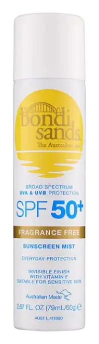 bondi sands SPF 50+ Fragrance Free Sunscreen Mist Australia