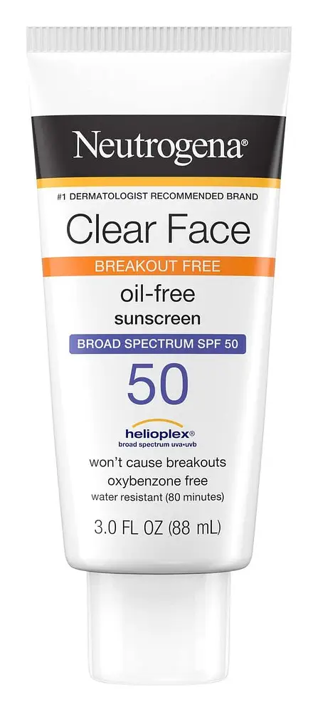 Neutrogena Clear Face Break-Out Free Liquid Lotion Sunscreen Broad Spectrum SPF 50