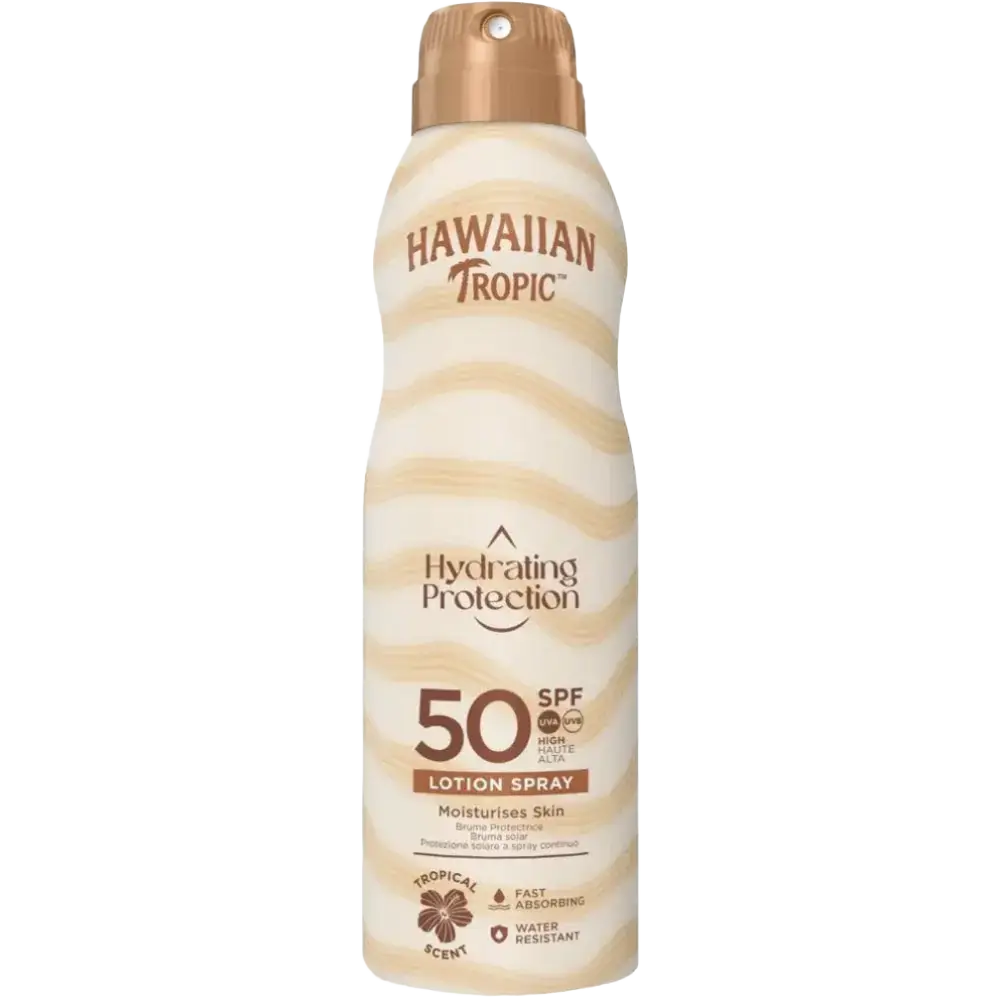 Hawaiian Tropic Hydrating Protection Sunscreen Spray SPF 50 UVA + UVB Protection