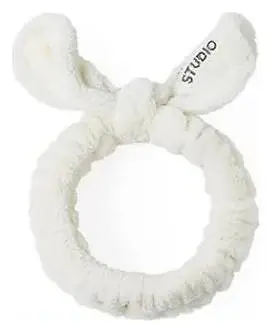 Elancee Animal Face Wash Headband Bow - White