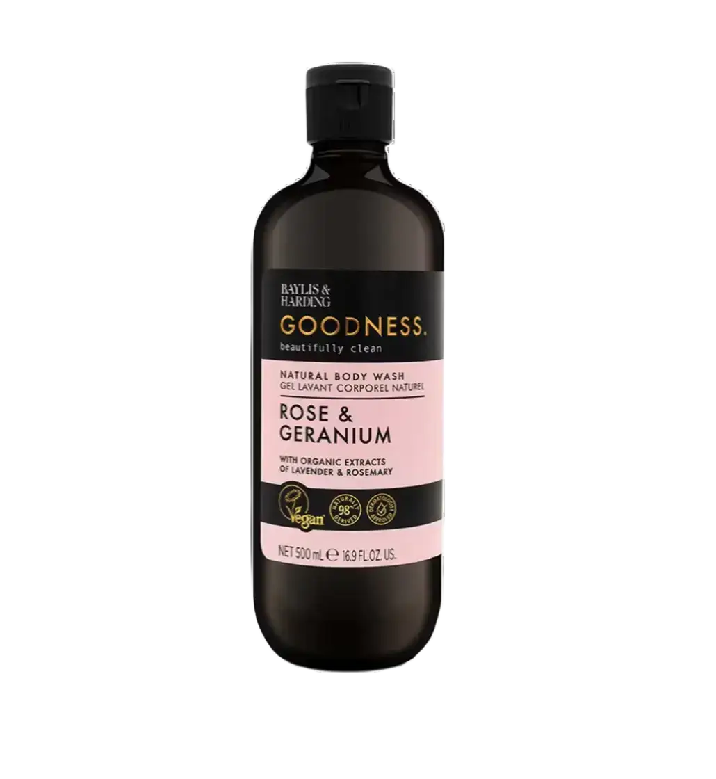 Baylis & Harding Goodness Natural Body Wash Rose & Geranium