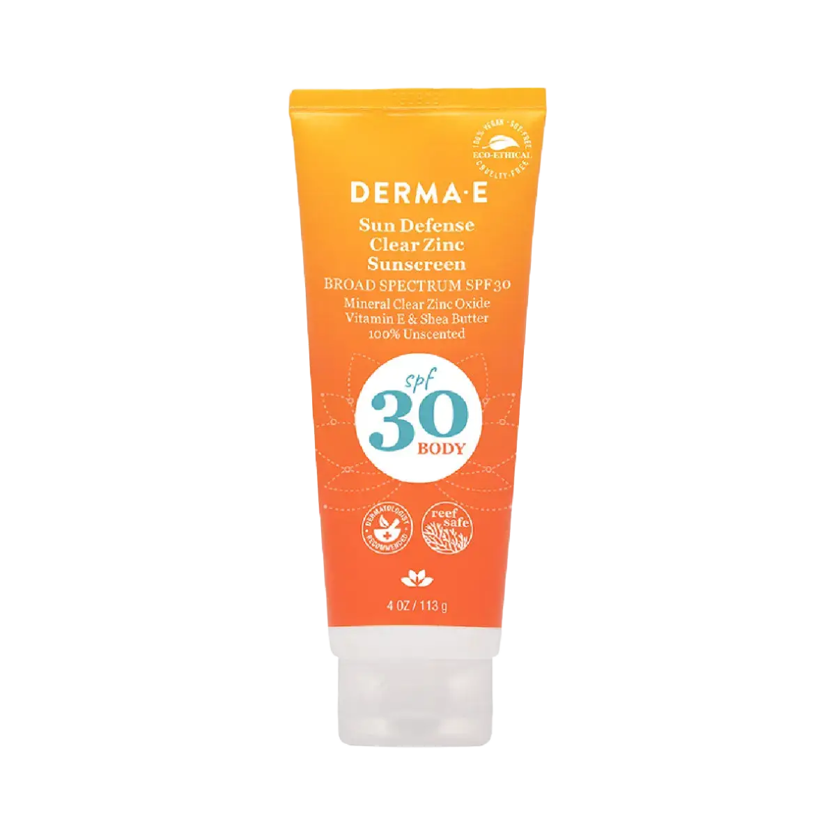 Derma E Sun Defense Clear Zinc Sunscreen SPF 30 Body
