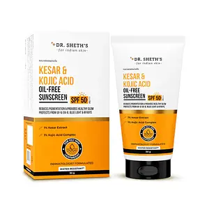 Dr. Sheth's Kesar And Kojic Acid Oil-Free Sunscreen SPF 50+