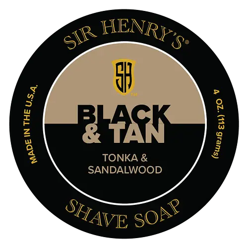 Sir Henry's Shave Soap Black & Tan Tonka & Sandalwood