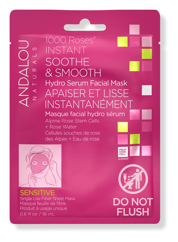 Andalou Naturals 1000 Roses Instant Soothe & Smooth Sheet Mask