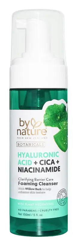By Nature Clarifying Foaming Cleanser with Hyaluronic Acid + Cica + Niacinamide