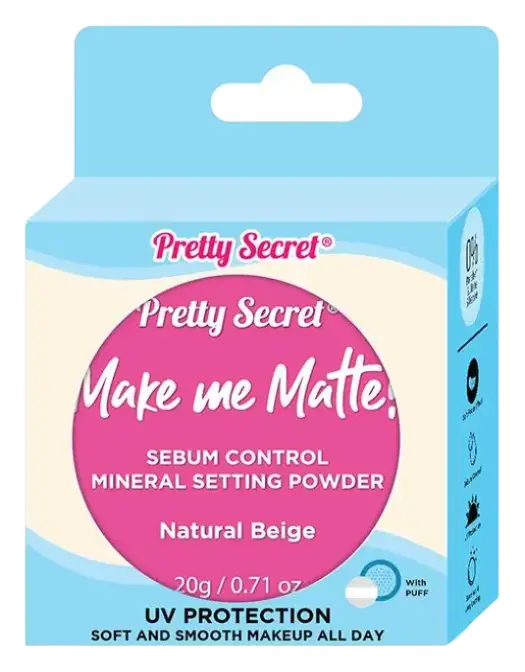 Pretty Secret Make Me Matte! Sebum Control Mineral Setting Powder Natural Beige