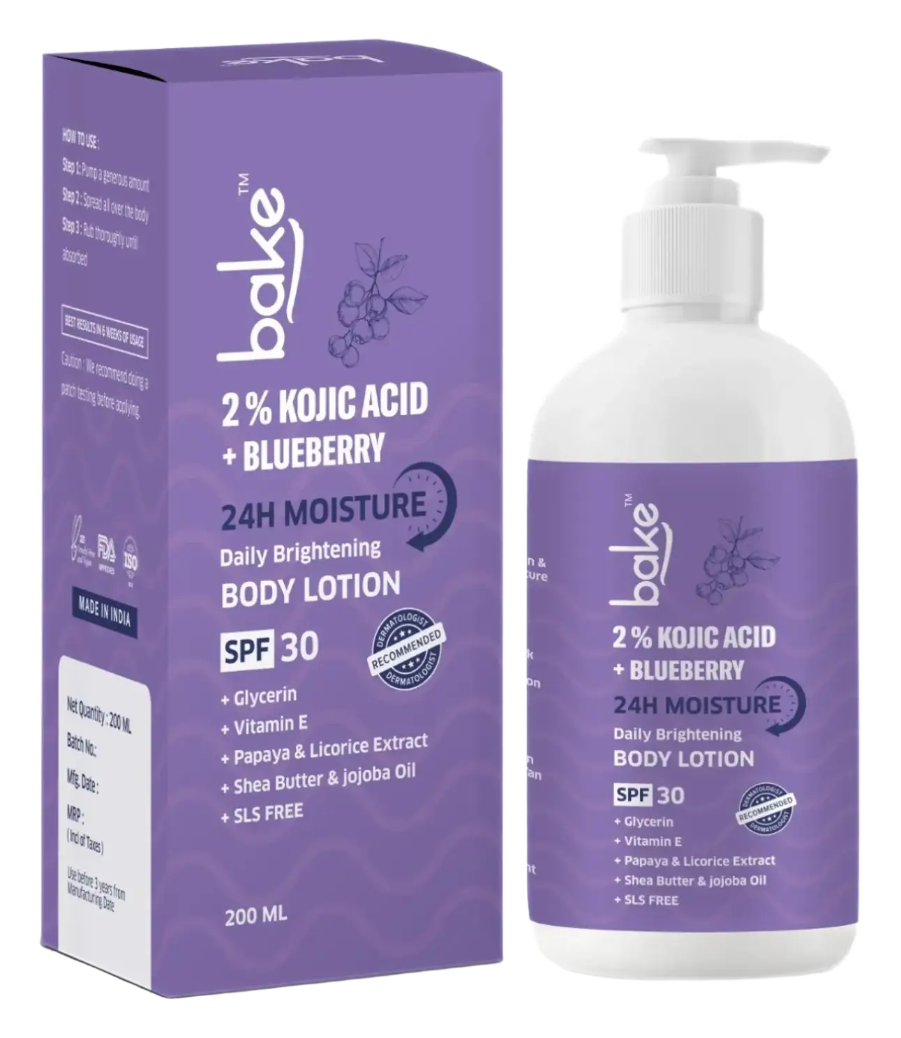 Bake 2% Kojic Acid Body Lotion SPF 30 PA+++