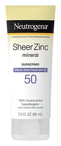 Neutrogena Sheer Zinc Mineral Sunscreen Lotion SPF 50