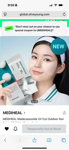 Mediheal Madecassoside UV Cut Outdoor Sun Patch Wide Protection