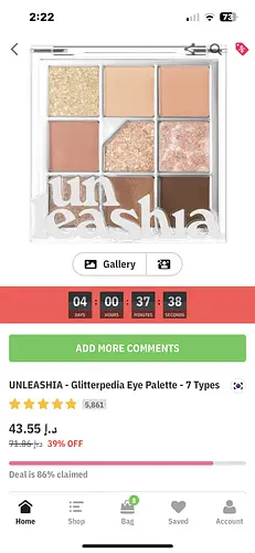 Unleashia Glitterpedia Eye Palette All of coral