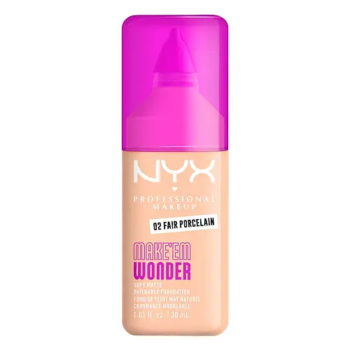 NYX Cosmetics Make 'Em Wonder Soft Matte Buildable Foundation 02 Fair Porcelain