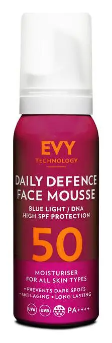 Evy Technology Daily Defence Skin Cancer Awareness Face Mousse SPF50 PA++++