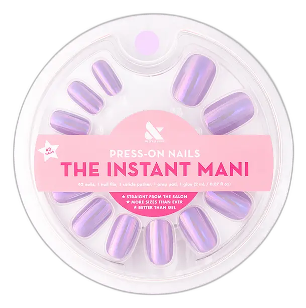 Olive & June Glue Press-Ons Short Lavender Chrome