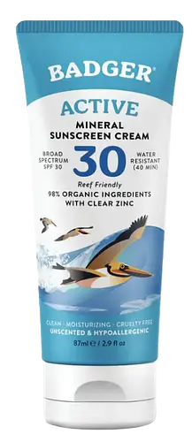 Badger Active Mineral Sunscreen Cream SPF 30