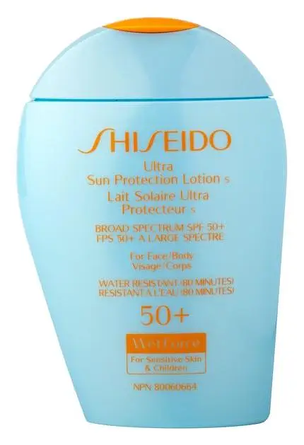Shiseido Ultimate Sun Protection Lotion Broad Spectrum SPF 50+ WetForce for Sensitive Skin & Children