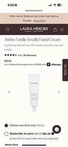 Laura Mercier Ambre Vanille Soufflé Hand Cream