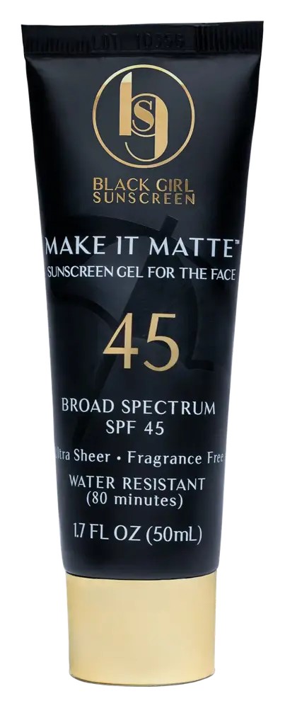 Black Girl Sunscreen Make It Matte SPF 45 Sunscreen Black
