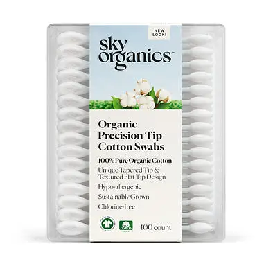 Sky Organics Organic Cotton Swabs Precision Tip