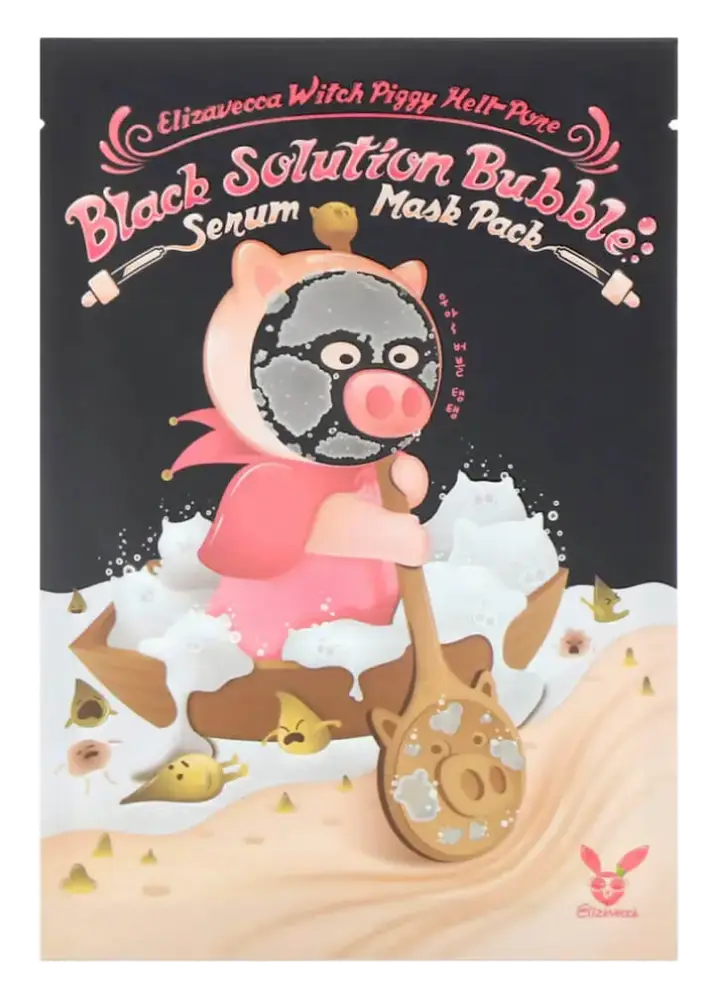 Elizavecca Witch Piggy Hell Pore Black Solution Bubble Serum Mask