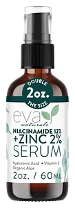 Eva Naturals 12% Niacinamide Serum for Face + 2% Zinc and Hyaluronic Acid