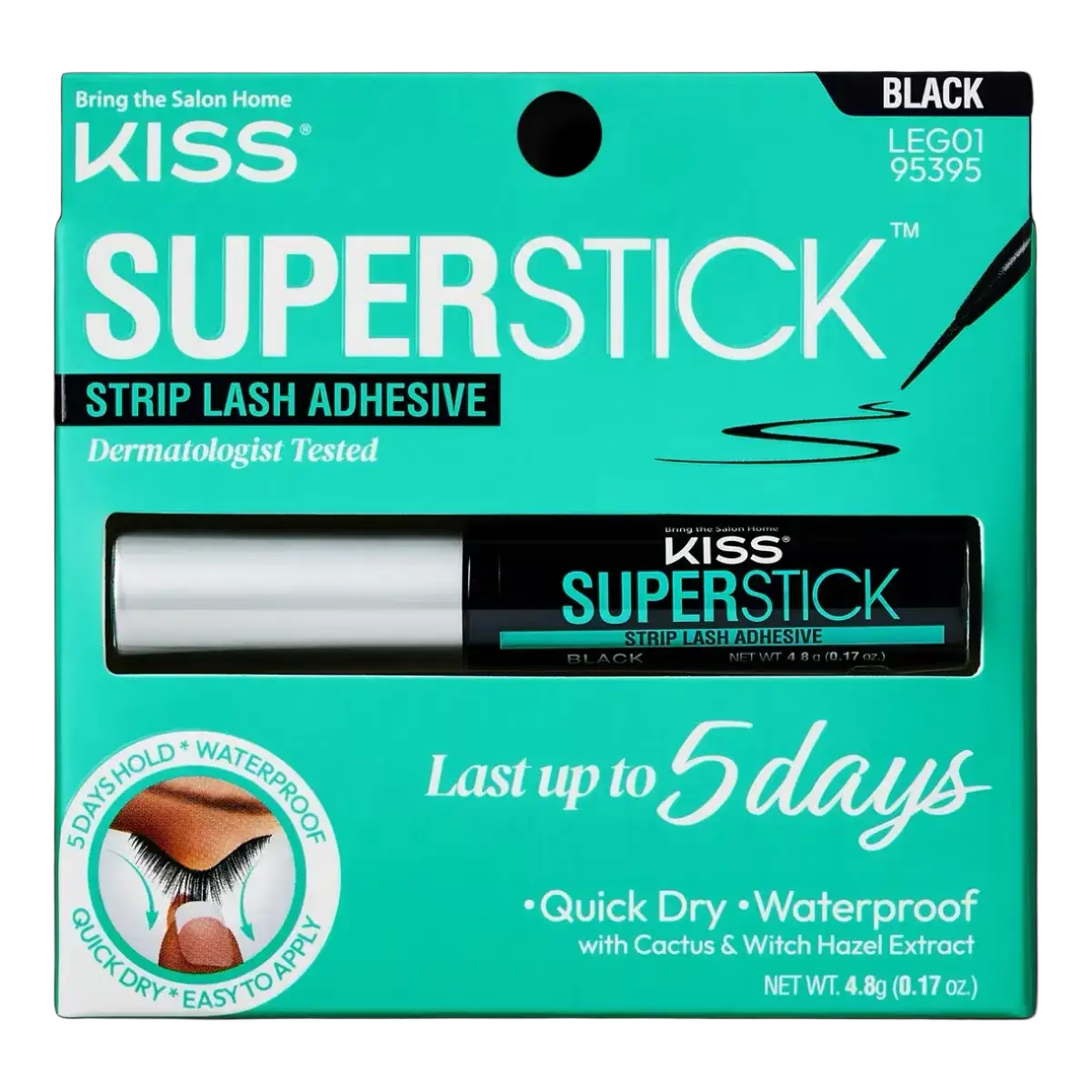Kiss Superstick 5-Day Extended Wear Strip Lash Adhesive Black