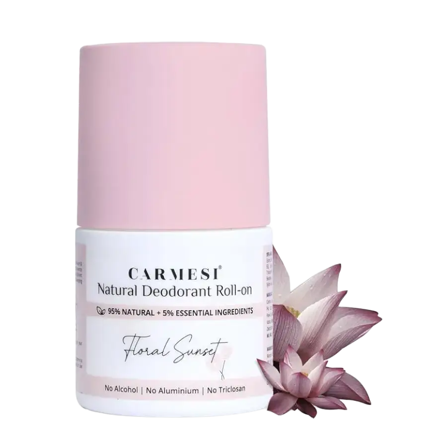 Carmesi Natural Deodorant Roll-On Floral Sunset