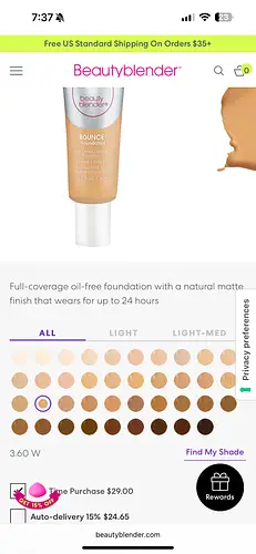 beautyblender Bounce Liquid Whip Long Wear Foundation 3.60 W