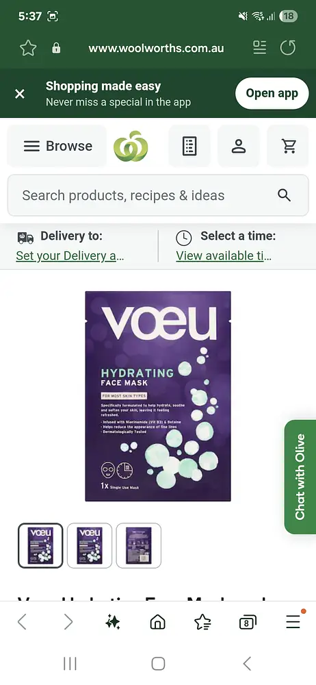 Voeu Hydrating face mask