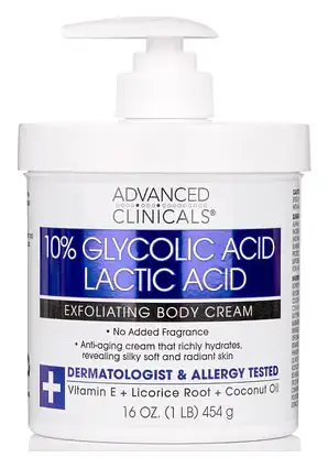 Advanced Clinicals 10% Glycolic Acid + Lactic Acid Exfoliating Body Cream