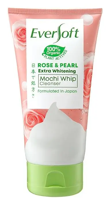 Eversoft Rose & Pearl Extra Whitening Mochi Whip Cleanser
