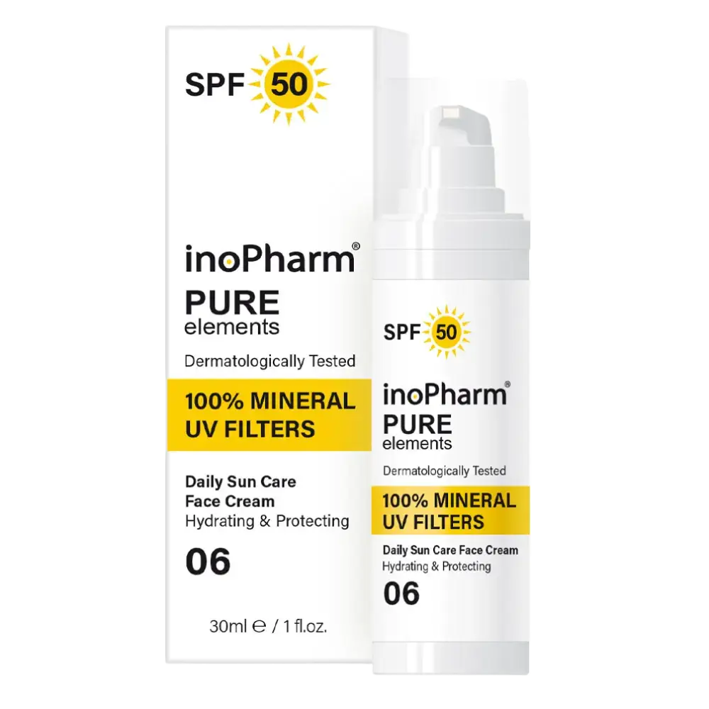 Inopharm Pure Elements 100% Mineral UV Filters Daily Sun Care Face Cream SPF 50
