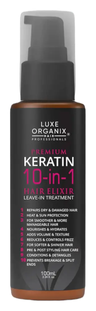 Luxe Organix Premium Keratin 10-In-1 Hair Elixir Leave-In Treatment