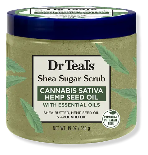 Dr Teal’s Shea Sugar Scrub Cannabis Sativa Hemp Seed Oil