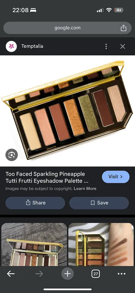 Too Faced Tutti Frutti Sparking Pineapple Eyeshadow Palette