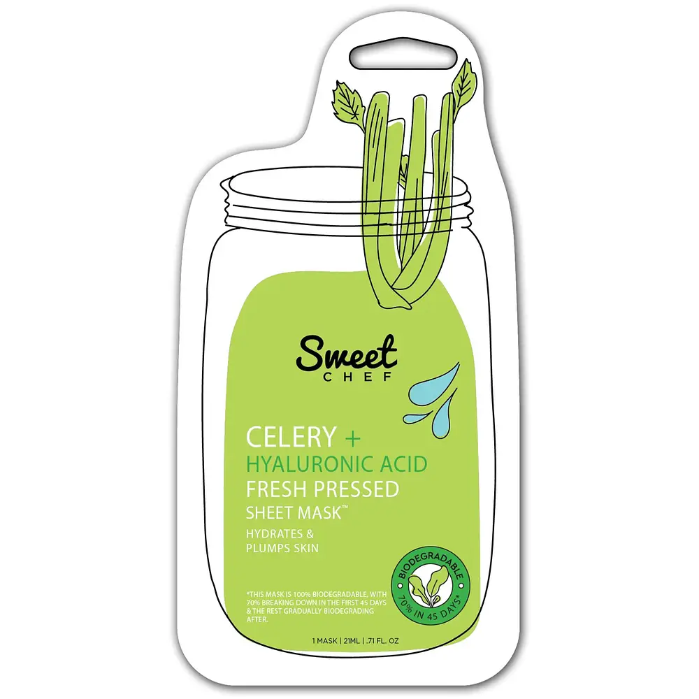 Sweet Chef Fresh Pressed Sheet Mask Celery + Hyaluronic Acid