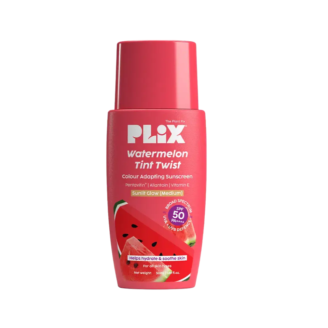 Plix Watermelon Tint Twist Colour Adapting Sunscreen SPF 50 PA++++ Sunlit Glow (Medium)