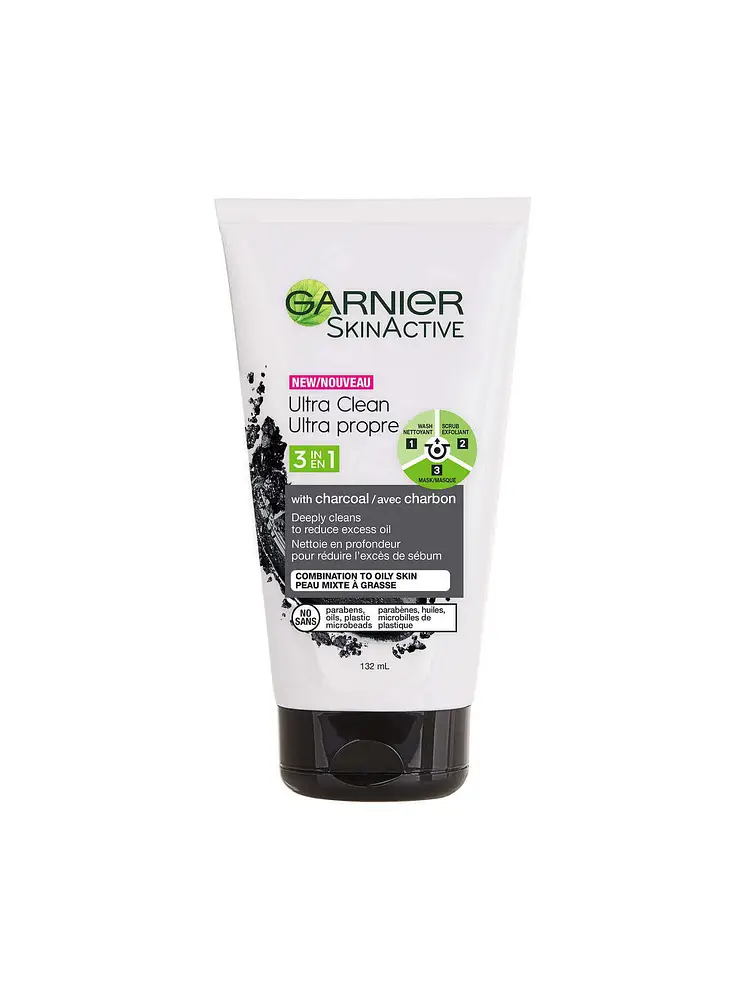 Garnier SkinActive Ultra Clean 3-In-1 Cleanser With Charcoal