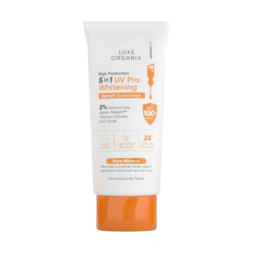Luxe Organix High Protection 5in1 UV Pro Whitening Serum Sunscreen SPF 100+ PA++++