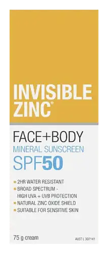 Invisible Zinc Face + Body Mineral Sunscreen SPF 50