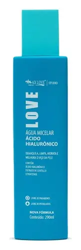Max Love Make Up Água Micelar Ácido Hialurônico