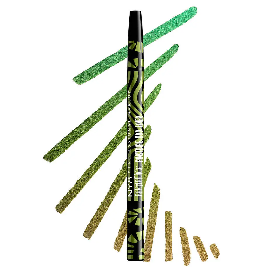 NYX Cosmetics Beetlejuice Pin Stripe Duo Liners 03 Green Chrome