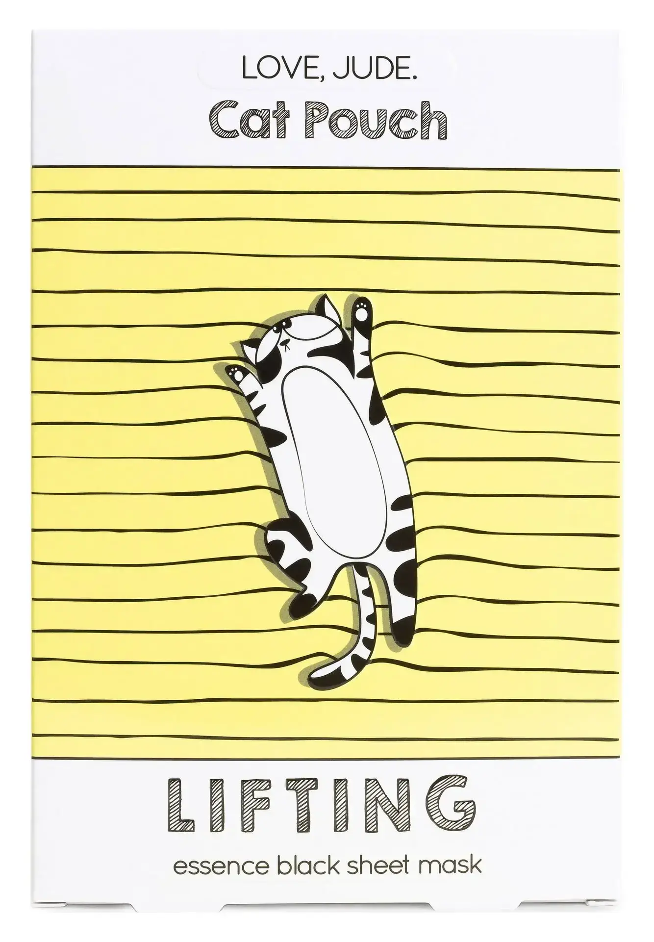 Love, Jude Cat Pouch Lifting Essence Black Sheet Mask