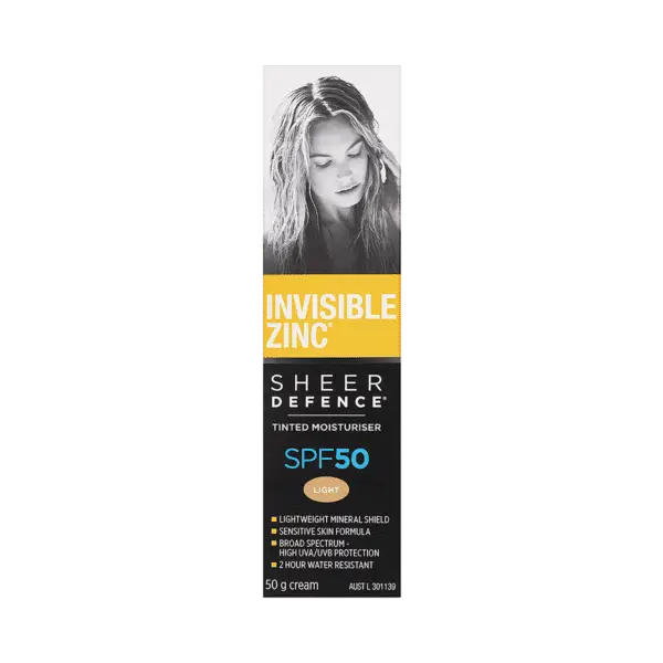 Invisible Zinc Sheer Defence Tinted Moisturiser SPF 50 Light