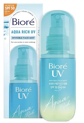 Biore Aqua Rich UV Invisible Face Mist SPF 50