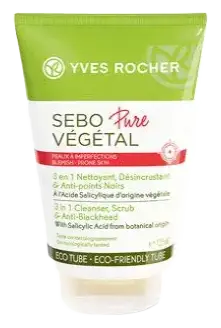 Yves Rocher Sebo Pure Vegetal 3 In 1 Cleanser, Scrub & Anti-Blackhead