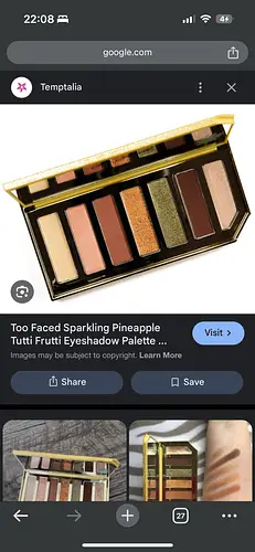 Too Faced Tutti Frutti Sparking Pineapple Eyeshadow Palette